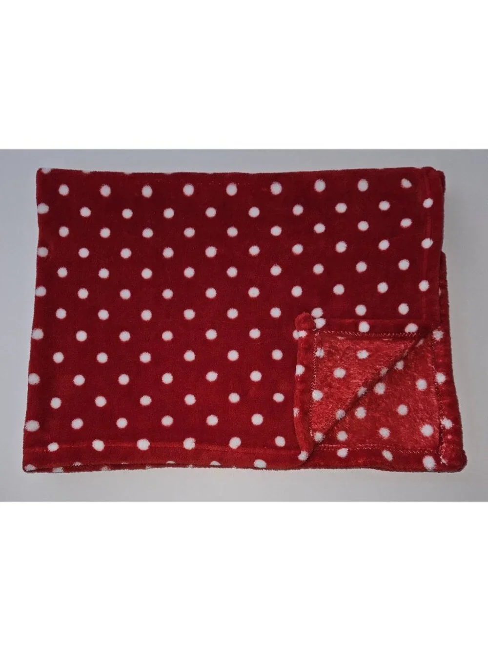 Snugly Baby Blanket Fleece Red White Polka Dots 28x38 RN 123745